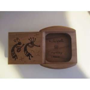   Cherry Kokopelli engraved Wood Pill / Snuff box 