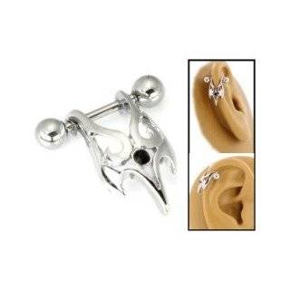   Silver Tribal Cartilage Helix Earring Dangle   Right Ear Jewelry