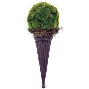 Faux Moss Ball Wall Torchiere 