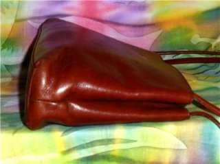 REDUCED SLEEK, RUST/BROWN Glazed LEATHER, Vintage MONSAC Shoulder 