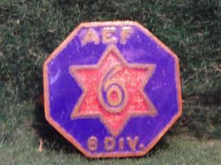 WWI American Expeditionary Force 6th Division Enamel Pin  
