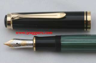 Pelikan Souveran M600 Black / Green Fountain Pen   New  