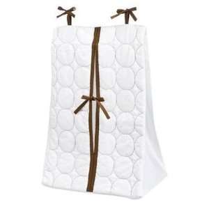   Quilted Circles White and Chocolate Diaper Stacker