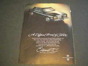 1982 Cadillac Eldorado TC Touring Coupe Car Ad  