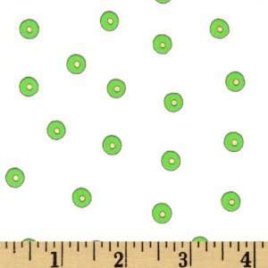  44 Wide Moda Fresh Flowers Dot White/Green Fabric By The 
