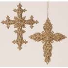   Raised Filigree Scroll Religious Cross Christmas Ornaments 5.5