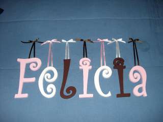 size Painted Wood Wall Letters $6.50ship Name Decor Gift Nursery 