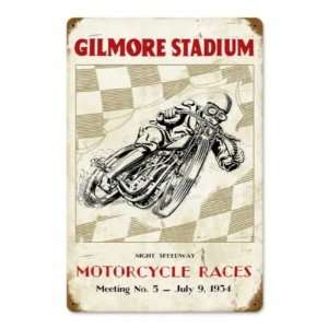  Gilmore Stadium Vintage Metal Sign Motorcycle