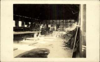Shop Interior WOOD WORKING MACHINERY c1910 Real Photo Postcard  