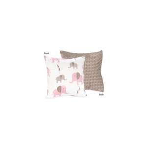   and Taupe Mod Elephant Decorative Accent Throw Pillow by JoJO Designs