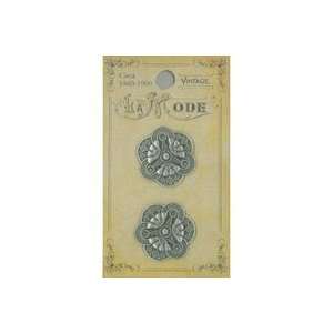  Vintage Buttons Filigree antique Silver (3 Pack) Pet 