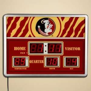 Florida State Seminoles NCAA Scoreboard Clock & Thermometer (14x19 