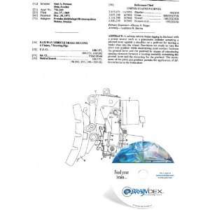  NEW Patent CD for RAILWAY VEHICLE BRAKE RIGGING 