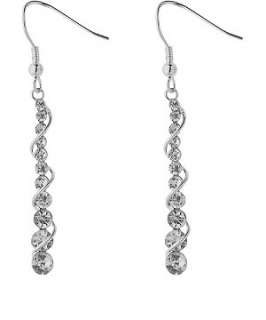 Crystal (Clear) Twizzle Diamante Earrings  229789390  New Look