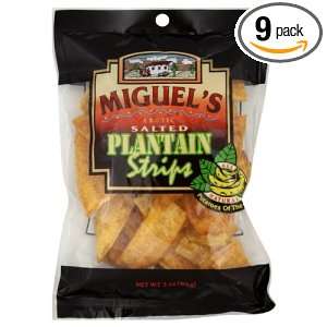 Miguels Salted Strips, Plantain, 3 Ounce (Pack of 9)  