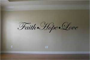 Faith Hope Love Wall Decor Decal  You Pick Color  