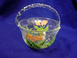 FIFTH AVENUE CRYSTAL FLORAL PAINTED BASKET ROMANIA  