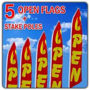  CBI 5 Pack Open Swooper Feather Flags Advertising with 