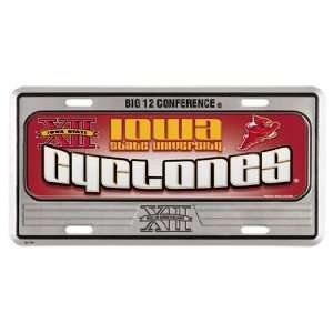 Iowa State Cyclones Metal License Plate   Domed  Sports 