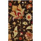  Handmade Luna Bold Floral Brown Wool Rug (5 x 8)