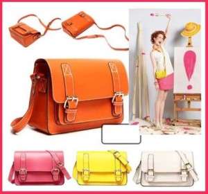 New Real Leather Bright Color Briefcase Cross Body Bags  