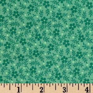  43 Wide Victory Garden Ditzy Floral Tonal Mint Fabric By 