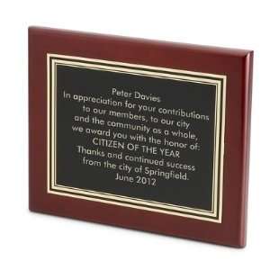  Personalized 8 X 10 Mahogany Plaque Gift