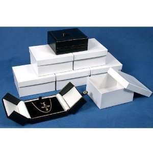   Pendant Necklace Boxes Black White Leather Display
