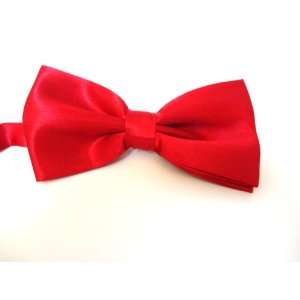  Satin clip on mens bow tie (cherry red) 