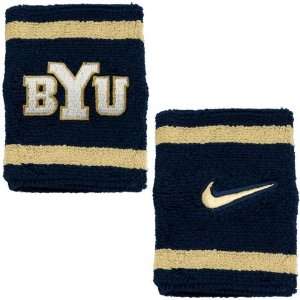  Nike Brigham Young Cougars Navy Blue Shoot Wrist Sweatbands 