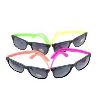 12 Pairs Neon 80s Wayfarer Sunglasses Kids Teen Party Favors