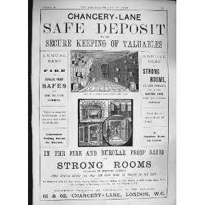    1886 ADVERTISEMENT CHANCERY LANE SAFE DEPOSIT ROOMS