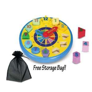  Wooden Shape Sorting Clock by Melissa & Doug with Free 