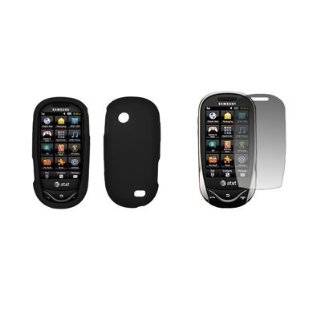   Jet Black Soft Silicone Gel Skin Cover Case + Crystal Clear Screen