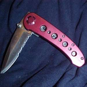 Pocket Knife Red with Circles