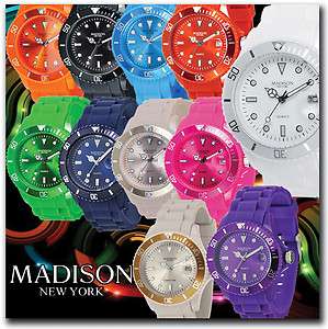 Original MADISON New York CANDY TIME Armbanduhr Silikon Uhr Damenuhr 