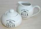 Milch  und Zuckertopf Keramik crème Beautiful Home