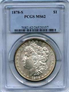 Morgan Silver Dollar 1878 s PCGS MS 62 DMPL Reverse  