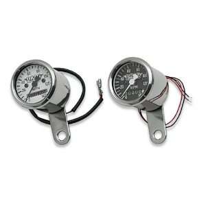 com Drag Specialties White Face 2.1 Ratio 1 7/8 in. Mini Speedometer 