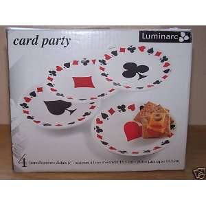 Card Party Hors Doeuvres 6 Dishes, Set of 4  Kitchen 