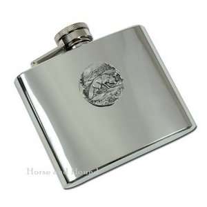 Irish Fox Pewter Flask 