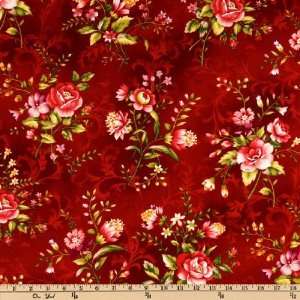  44 Wide Splendid Holiday Christmas Floral Bouquet Red 