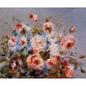  Oil Painting Roses from Wargemont Pierre Auguste Renoir 