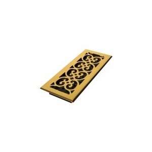  DECOR GRATES SPH412 4x12 Scroll Steel Plated Brass