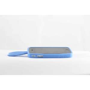   4S Blue Bunny silicon Cover with ears and fluffy tail Electronics