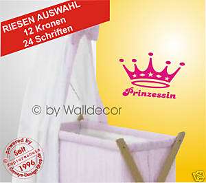 Prinz Prinzessin Krone WANDTATTOO Kinderzimmer 60cm N52  