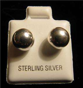 Sterling Silver Bead 8mm Ball Post Stud Earrings New  