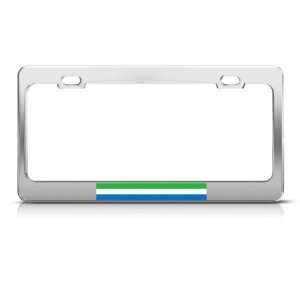 Sierra Leone Flag Chrome Country license plate frame Stainless Metal 