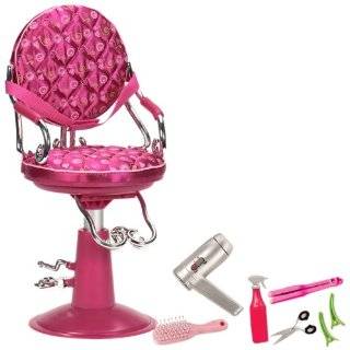  Our Generation Hot Pink Salon Chair w/ hair Accessories 