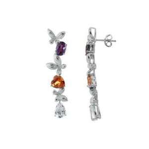 925 Sterling Silver Earrings   Butterflies and Gems, Expertly Crafted 